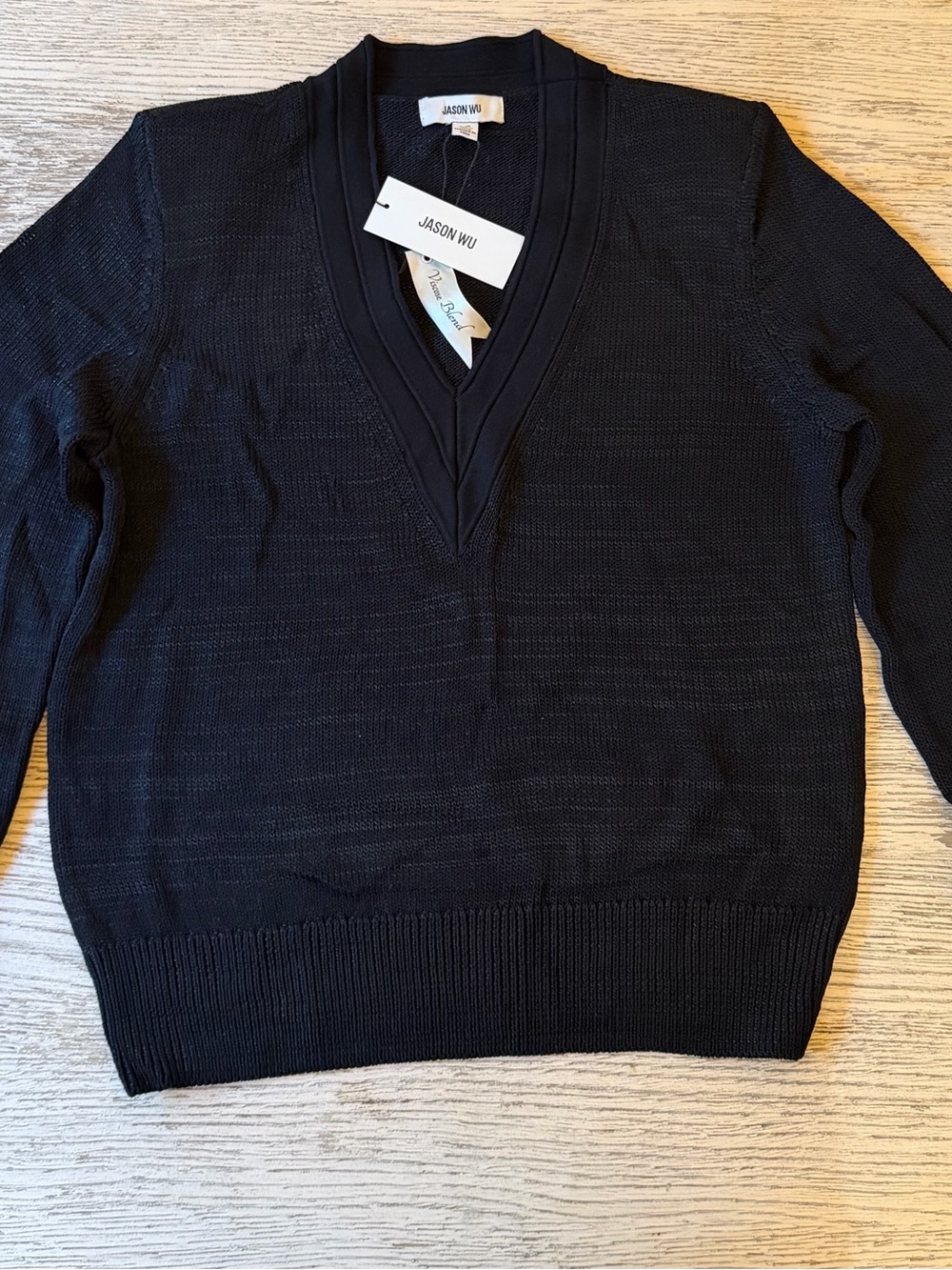 Jason Wu Black V-Neck Knit Sweater Women’s Large NWT